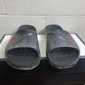Nike Jordan Super Fly Team Black Gym Red Cool Grey Slide Sandals Men's 10 US